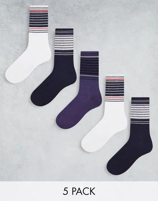 5 pack multistripe socks