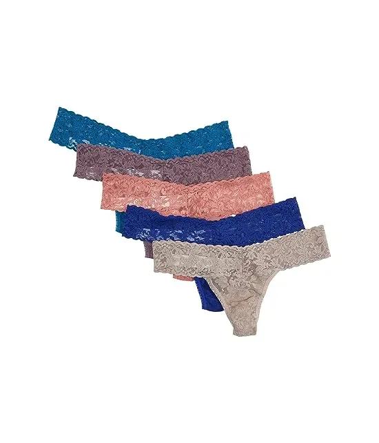 5-Pack Petite Signature Lace Low Rise Thong