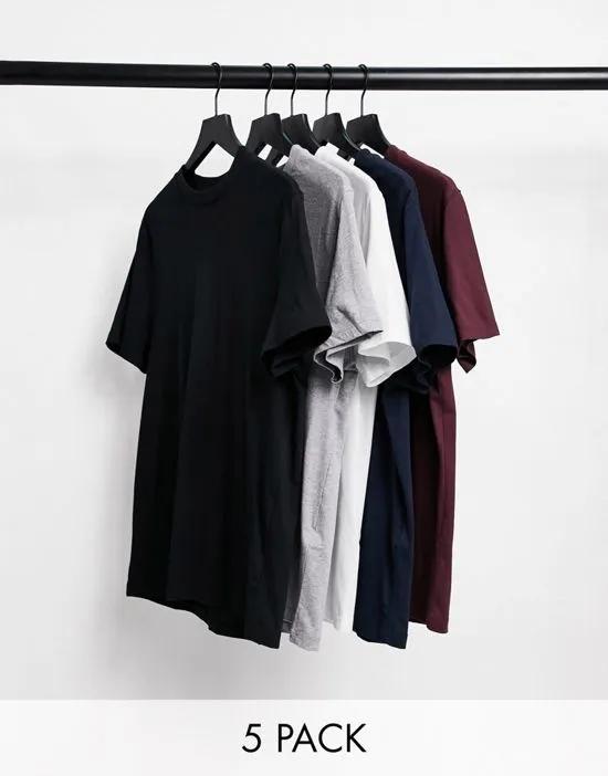 5 pack t-shirt with crew neck