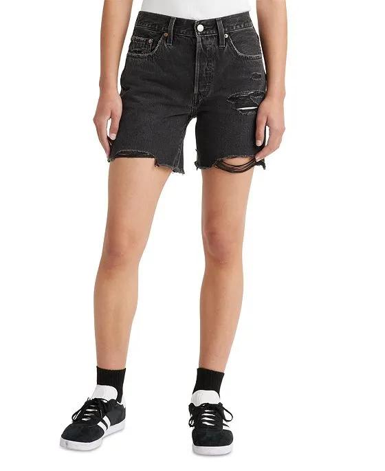 501® Mid-Thigh High Rise Straight Fit Denim Shorts
