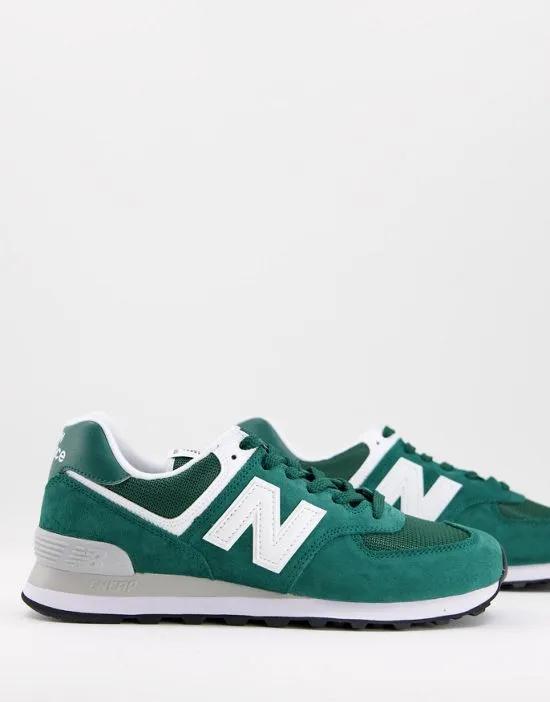 574 sneakers in deep green and white