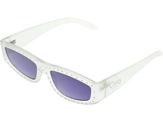 66 mm Rhinestone Crystal UV Protective Rectangular Sunglasses