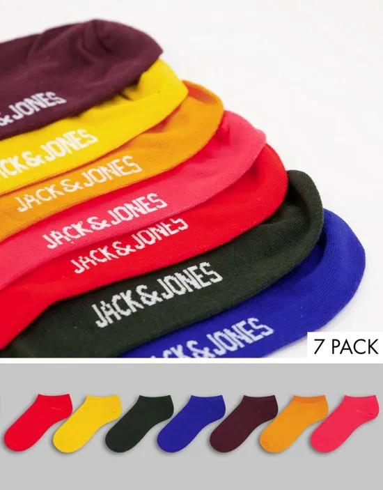 7 pack sneaker socks in multi color