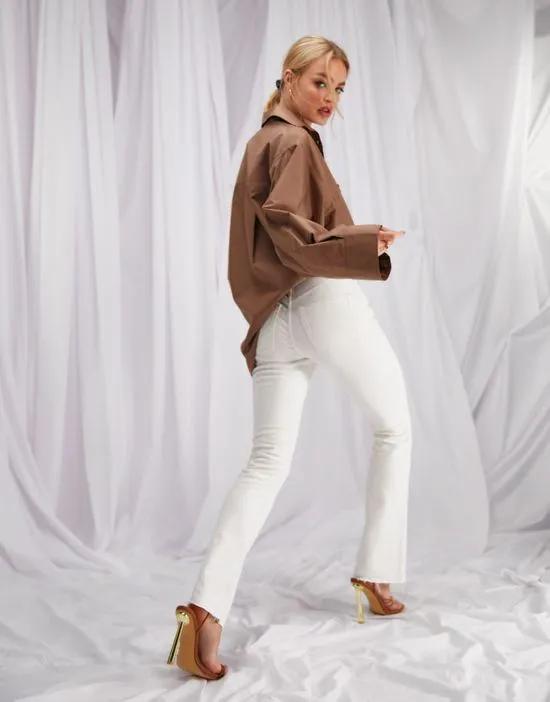 70s flare jeans in off white