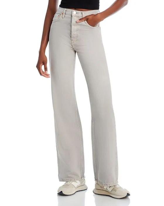 70s Ultra High Rise Wide Leg Jeans in Greyish