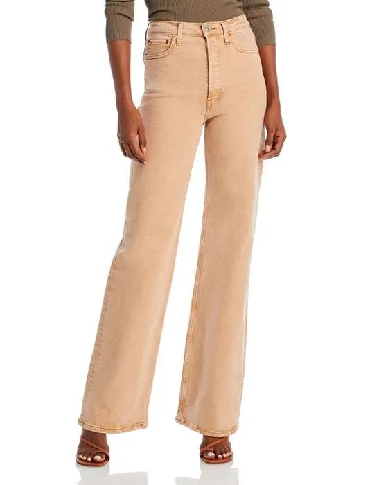 '70s Ultra High Rise Wide Leg Jeans in Washed Khaki