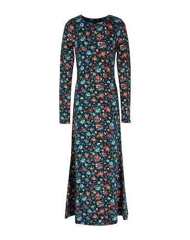 8 By YOOX PRINTED JERSEY LONG DRESS | Black Women‘s Long Dress