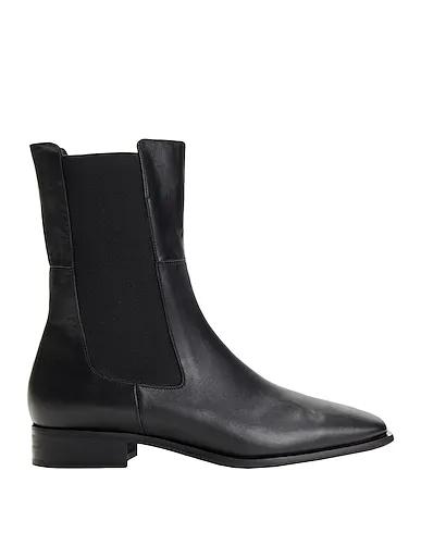 8 By YOOX SQUARE-TOE LEATHER BOOTS | Black Women‘s Ankle Boot