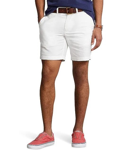8" Straight Fit Linen-Cotton Shorts