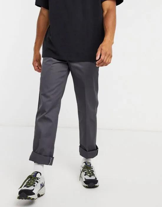 873 work pants in charcoal gray slim straight - GRAY