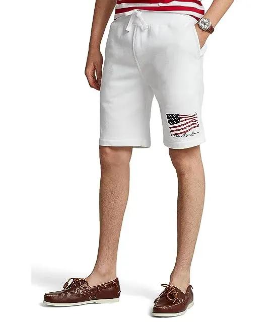 9.5" American Flag Fleece Shorts