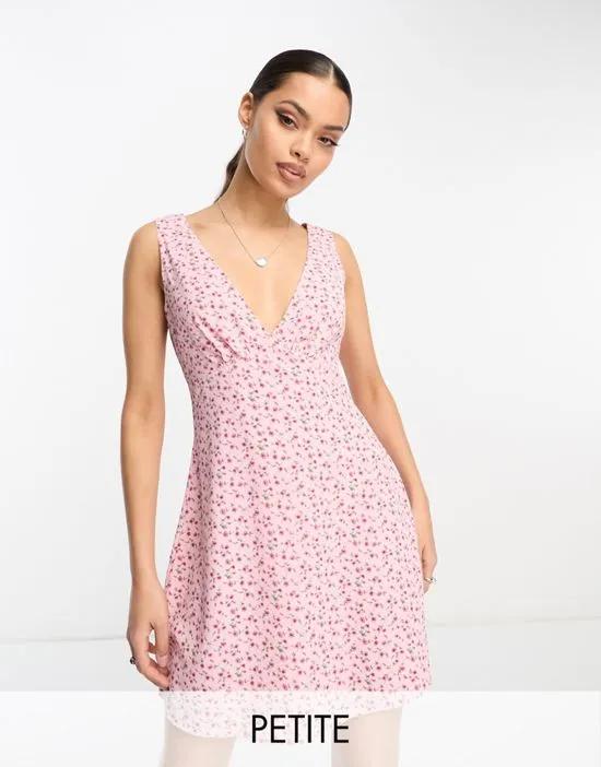 90s mini dress in pink spring floral