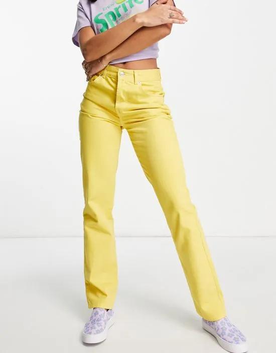 90s straight leg jeans in sunshine yellow