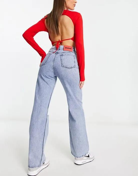 937 2 relaxed fit jeans in light blue with rips