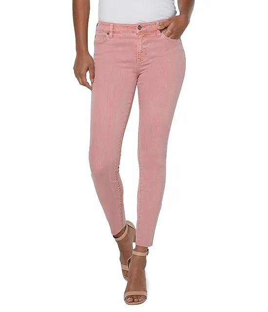 Abby Ankle Skinny with Cut Hem in Rose Blush