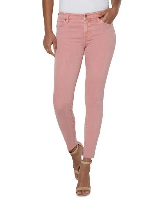 Abby High Rise Ankle Skinny Jeans in Rose Blush