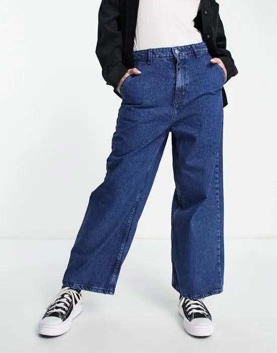 Abigal barrel leg high waist jeans in indigo blue