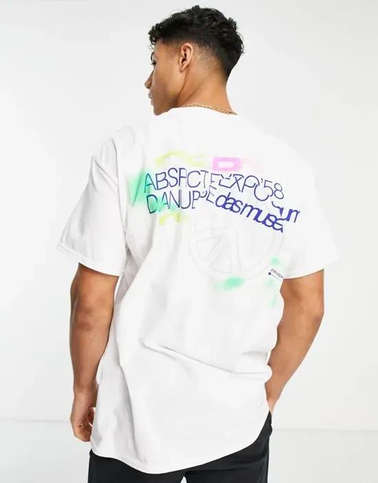 abstract dance print t-shirt in white