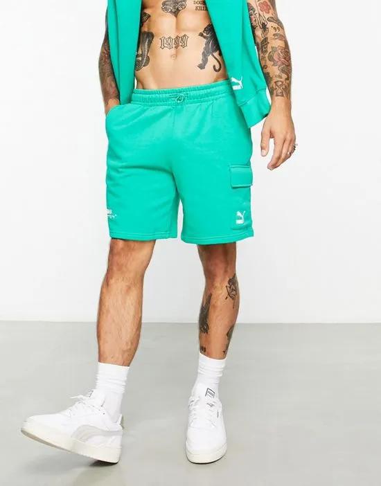 acid bright cargo shorts in green - exclusive to ASOS