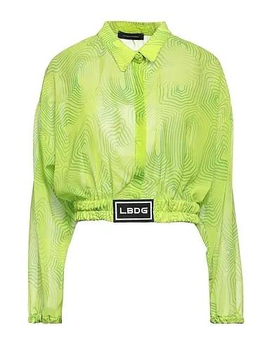 Acid green Chiffon Patterned shirts & blouses