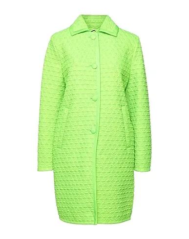 Acid green Cotton twill Full-length jacket