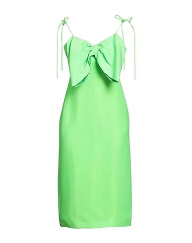 Acid green Cotton twill Midi dress