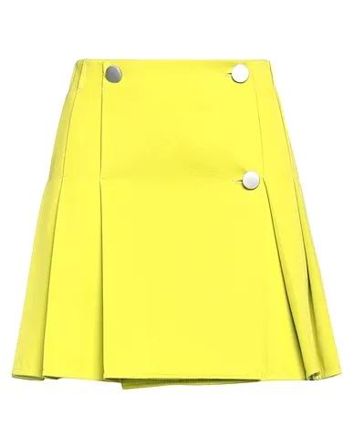 Acid green Cotton twill Mini skirt