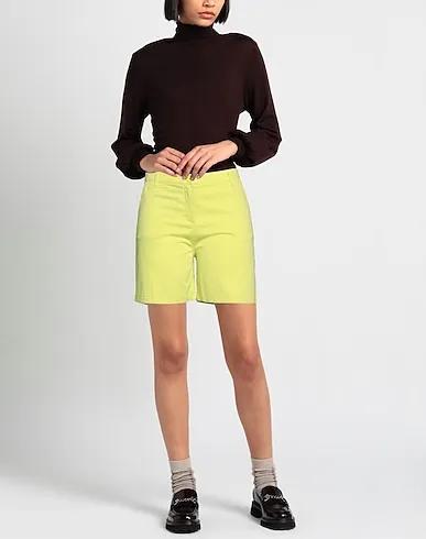 Acid green Cotton twill Shorts & Bermuda