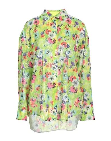 Acid green Crêpe Floral shirts & blouses