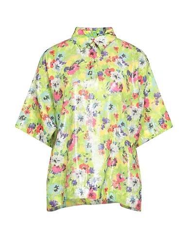 Acid green Crêpe Floral shirts & blouses