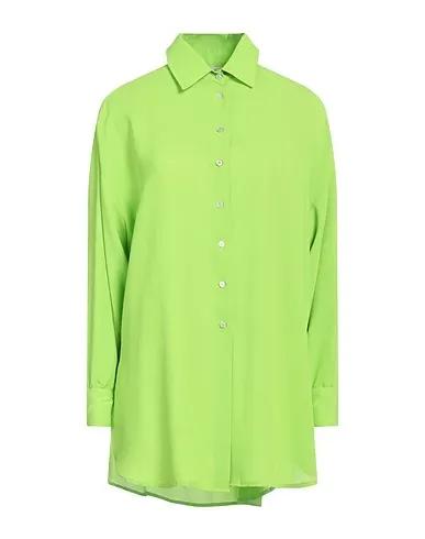 Acid green Crêpe Solid color shirts & blouses