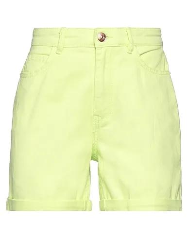 Acid green Denim Denim shorts