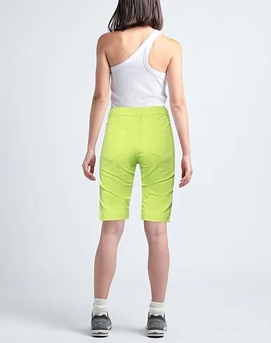 Acid green Gabardine Denim shorts