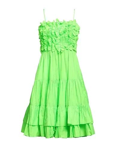 Acid green Jacquard Midi dress