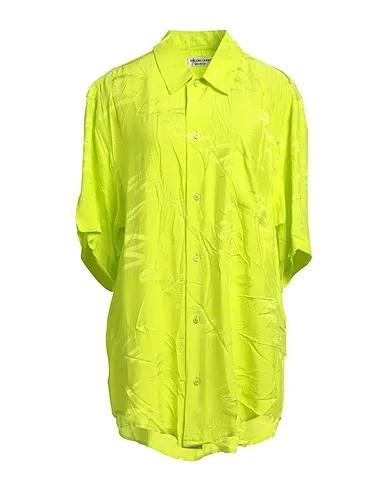 Acid green Jacquard Solid color shirts & blouses