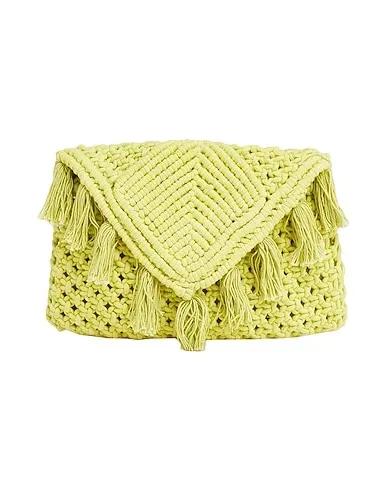Acid green Knitted Handbag ORGANIC COTTON MACRAME' CLUTCH
