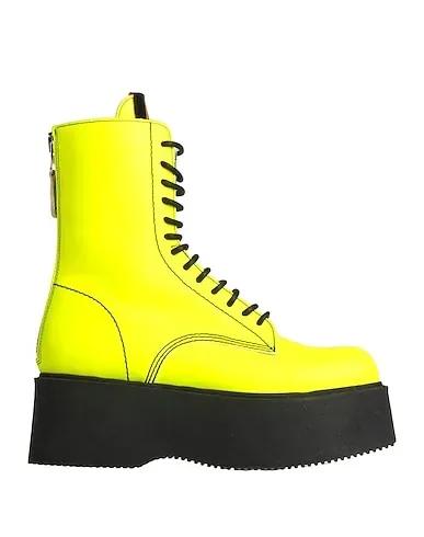 Acid green Leather Ankle boot