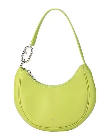Acid green Leather Handbag FURLA PRIMAVERA S SHOULDER BAG 
