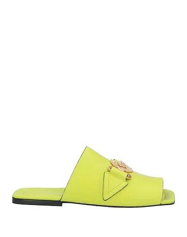 Acid green Leather Sandals