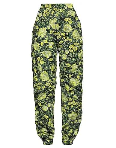 Acid green Plain weave Casual pants
