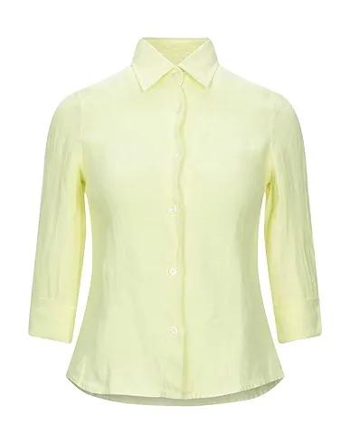 Acid green Plain weave Linen shirt
