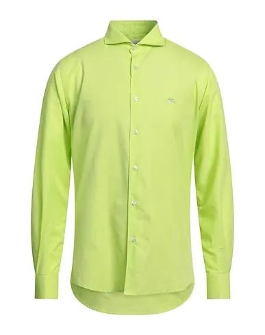 Acid green Plain weave Linen shirt