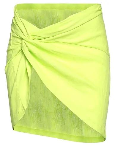 Acid green Plain weave Mini skirt