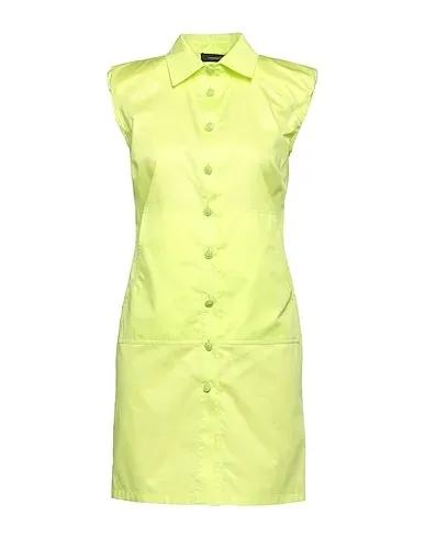 Acid green Plain weave Short dress