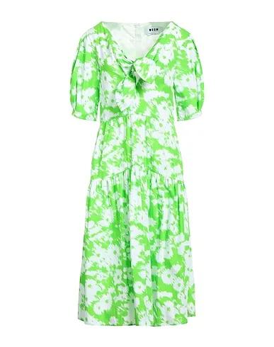 Acid green Poplin Midi dress