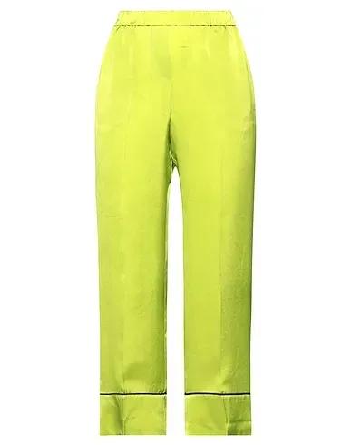 Acid green Satin Casual pants