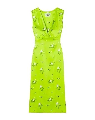 Acid green Satin Long dress