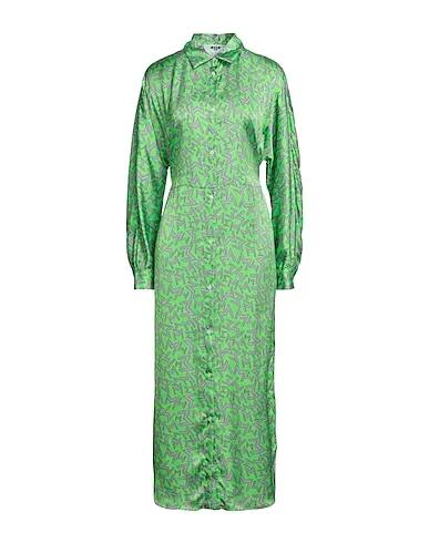 Acid green Satin Long dress