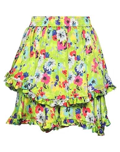 Acid green Satin Mini skirt