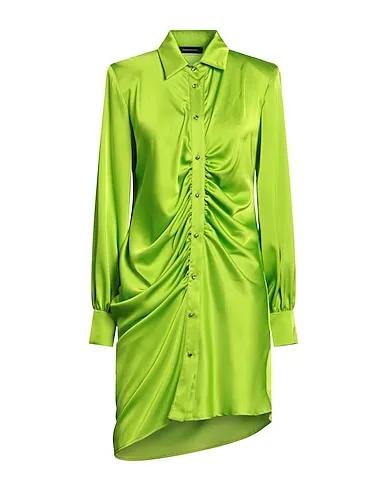 Acid green Satin Short dress